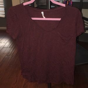 Maroon crop top t shirt
